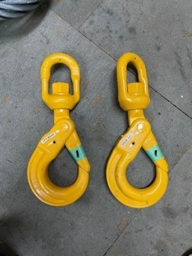 玉掛けワイヤー　22mm〜32mm 8mと10m スイベルフック6.4t 4.2t