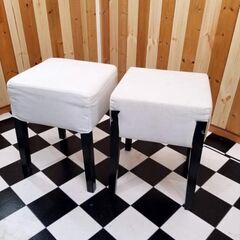 【 ２脚セット 】 スクエアスツール  四角い椅子　