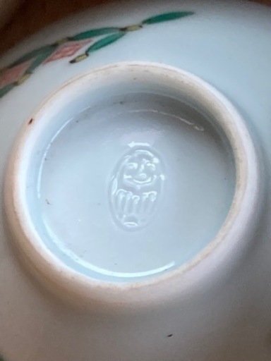 お引き渡し完了^ ^四代 三浦竹泉 着彩 七宝 散し文 盃 ５客 酒器 ぐい呑み 杯 篩月庵 年代物 在銘 酒器 京焼 箱難あり
