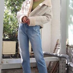 ●新品● エモダ/EMODA ヘムRIPPED ジャストウエストジーンズ レディース未使用 デニム/ジーパンの画像