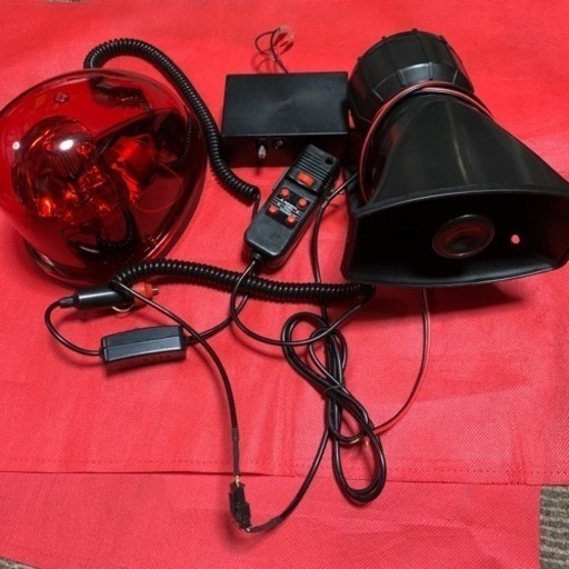 値下げ！、　サイレン アンプ　パトカー サイレン 赤色灯付き ♪