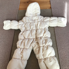 【未使用　美品】新生児ベビー　あったかコート　70cmポケット付きの画像