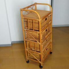籐家具　ランドリーチェスト4段の画像