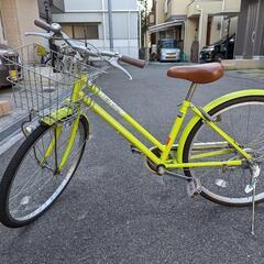 24インチ 黄緑色自転車 小学生 お譲りしますの画像