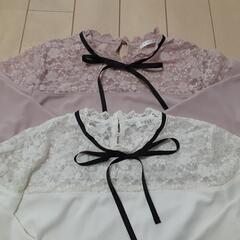 襟元レースのカットソー2枚★Mサイズ★美品の画像