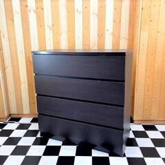 4段チェスト　900×390×925　住まい　家具　タンス　ブラ...