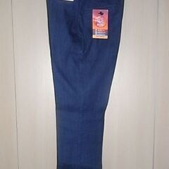 デニム柄ズボン　ウェスト８５、股下７０　裏フリース　ウォシャブル