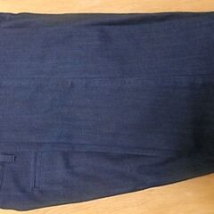 デニム柄ズボン　ウェスト８５、股下７０　裏フリース　ウォシャブルの画像
