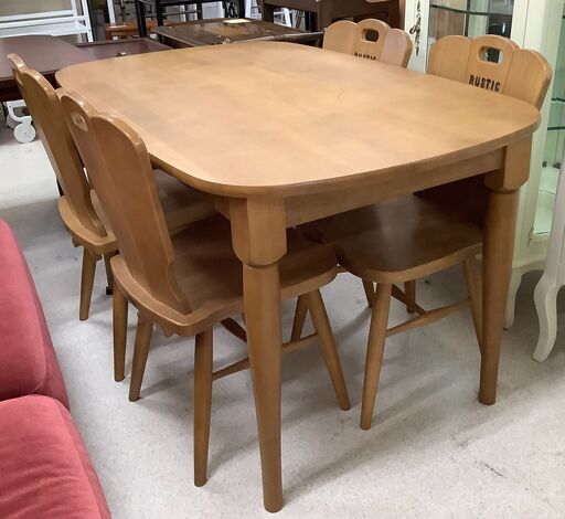 Karimoku/カリモク ダイニングテーブル 5点セット RUSTIC ルスティック NA テーブル／チェア×4【ユーズドユーズ名古屋天白店】 J1211