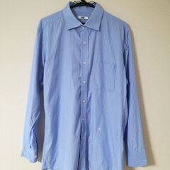 ■②ユニクロ　UNIQLO　ワイシャツ　Yシャツ　ブルー　ストラ...
