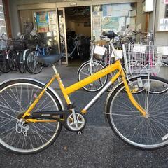 中古自転車１７５３　前後タイヤ新品！　２７インチ　６段ギヤ　ダイナモライト　