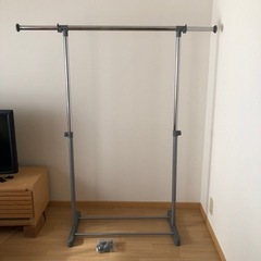 高さ伸縮パイプハンガー  サイドバー付き　キャスター付の画像