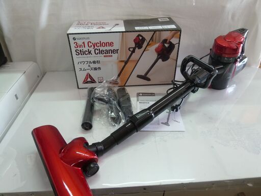 美品　シーシーピー　3inサイクロン式スティッククリーナー　CT-AC86-RD／２０２０年式