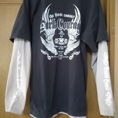 メンズ　ティーシャツ　ヴィンテージ　古着　綿100% OVER HEAD サイズLの画像