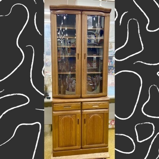 食器棚 幅78.5cm カントリースタイル⭐︎両開き扉