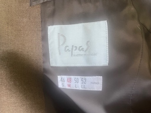 papas パパス スーツ上下セット ブラウン カシミヤ混