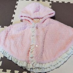 未使用 kid's zoo ポンチョ 女の子 Sサイズ