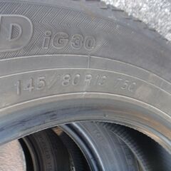 スタッドレスタイヤ　ヨコハマ　アイスガード１４５/８０R１３　３本の画像