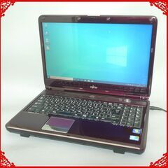 即使用可 あずき色 紫 ノートパソコン 高速SSD 中古良品 15.6型 FUJITSU 富士通 NF/G50 Core i3 4GB DVDRW 無線LAN Windows10 Office