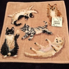 フェイラータオルハンカチ　(猫) 未使用品