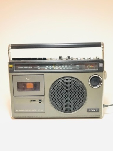 希少 昭和レトロ アンティーク  SONY  CF-1980 FM/AMラジオカセットコーダー (モノラル) 動作品