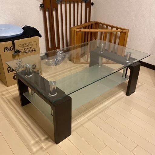 【美品】ガラステーブル