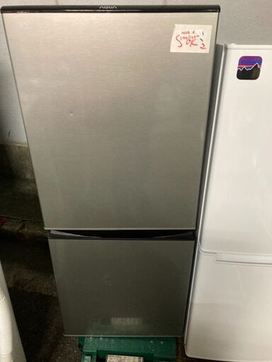 ☆中古 激安！！￥12,800！！＜店長おすすめ！＞AQUA　アクア　126㍑2ドア冷蔵庫　家電　2020年製　AQR-J13J(S)型　幅48cmｘ奥行56cmｘ高さ116cm　【BBK111】