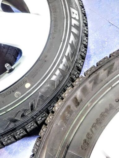 UP アップ VW純正【冬タイヤ 付き】UP純正 ワーゲン UP! 【富山】スタッドレス 165/70R14 ブリヂストン VRX 14インチ 中古 4本 車検対応
