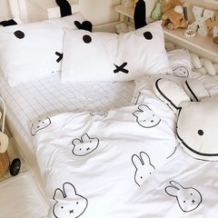 ミッフィー布団カバー シングル4点セット掛け布団カバー 枕カバー シーツの画像