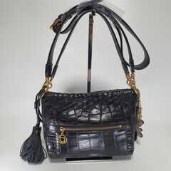 JRA公認　BEAUGRAND　クロコダイル　ショルダーバッグ　黒　ボーグラン