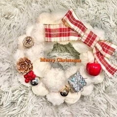 ♡ふわふわ毛糸玉ホワイトリース♡の画像