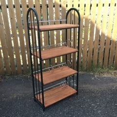 ★リペア済良好★アンティーク調 ブックシェルフ オープンラック ...