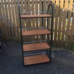 ★リペア済良好★アンティーク調 ブックシェルフ オープンラック 飾り棚 木製 の画像