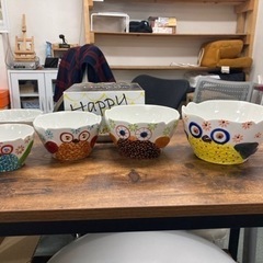 【11/20確約済み】🦉4Pセット ハッピーオウル ボウル フクロウ🦉