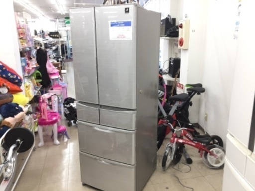 SHARP 6ドア冷蔵庫 SJS-XF47B-S 2016年製 465Ｌ ヘコミ、内部サビ有