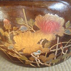 蒔絵桐火鉢　螺鈿細工　加賀伝統工芸　五徳付　キレイの画像