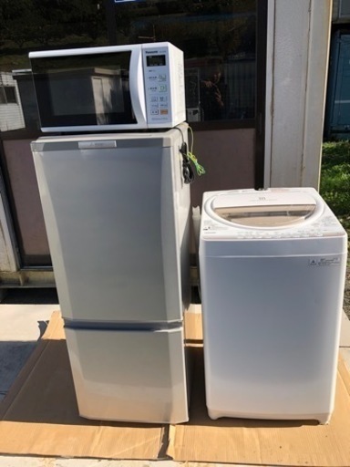 安心国内メーカー 三菱 冷蔵庫146L 東芝 洗濯機6kg パナ電子レンジ