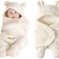 【未使用品】　ベビーおくるみ　くまさん　耳つき　足つき　しっぽつき