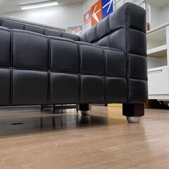 二人用ソファ ヨーゼフ・ホフマン リプロダクト家具 デザイナー家具 ブラック家具 💳自社配送時🌟代引き可💳※現金、クレジット、スマホ決済対応※【送料に設置込】の画像
