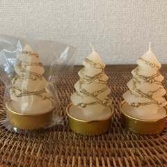 【クリスマス】ミニツリーキャンドル３個セット(お譲り先が決まりました)