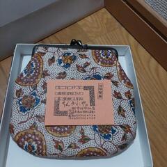 新品 古布のがまぐちポーチの画像