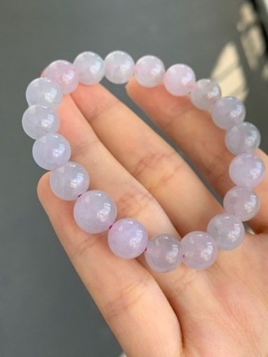 本翡翠ブレスレット ミャンマー産 氷種 ラベンダー 本翡翠ブレスレット ミャンマー産 氷種 ラベンダー