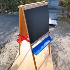 中古 子供用 お絵描きボード 両面木製図面ボード 黒板 ホワイトボード