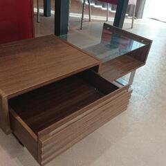 ウッド引き出し付きローテーブルの画像