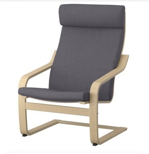 美品 IKEA ポエング　パーソナルチェア　グレー