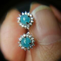 パライバトルマリン k18wg ピアス