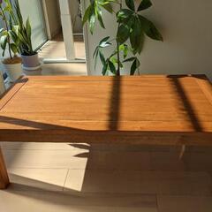 【美品】天然木 コーヒーテーブル ローテーブル W110cm × D55cm × H38cm