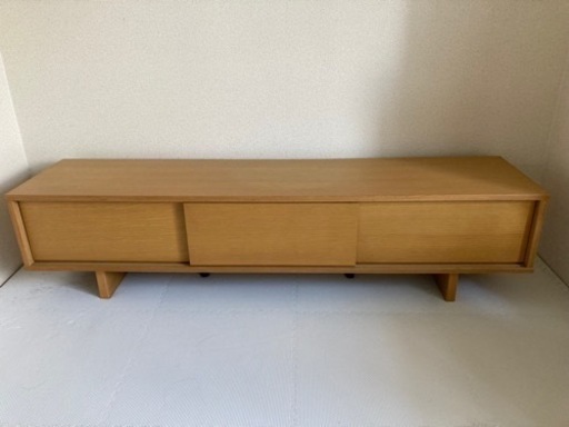 無印良品　オーク材ＡＶラック薄型（引戸）