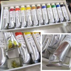 油絵道具セット 文房堂油絵具 筆12本 木製ケース 油壺 パレット ナイフ 画材 札幌市北区屯田の画像
