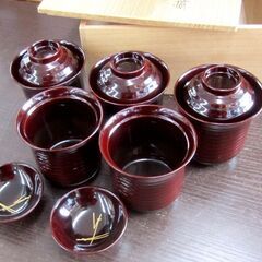 茶道具 箸洗 小吸物椀 ５客揃え 松葉蒔絵 会席 札幌市北区屯田の画像